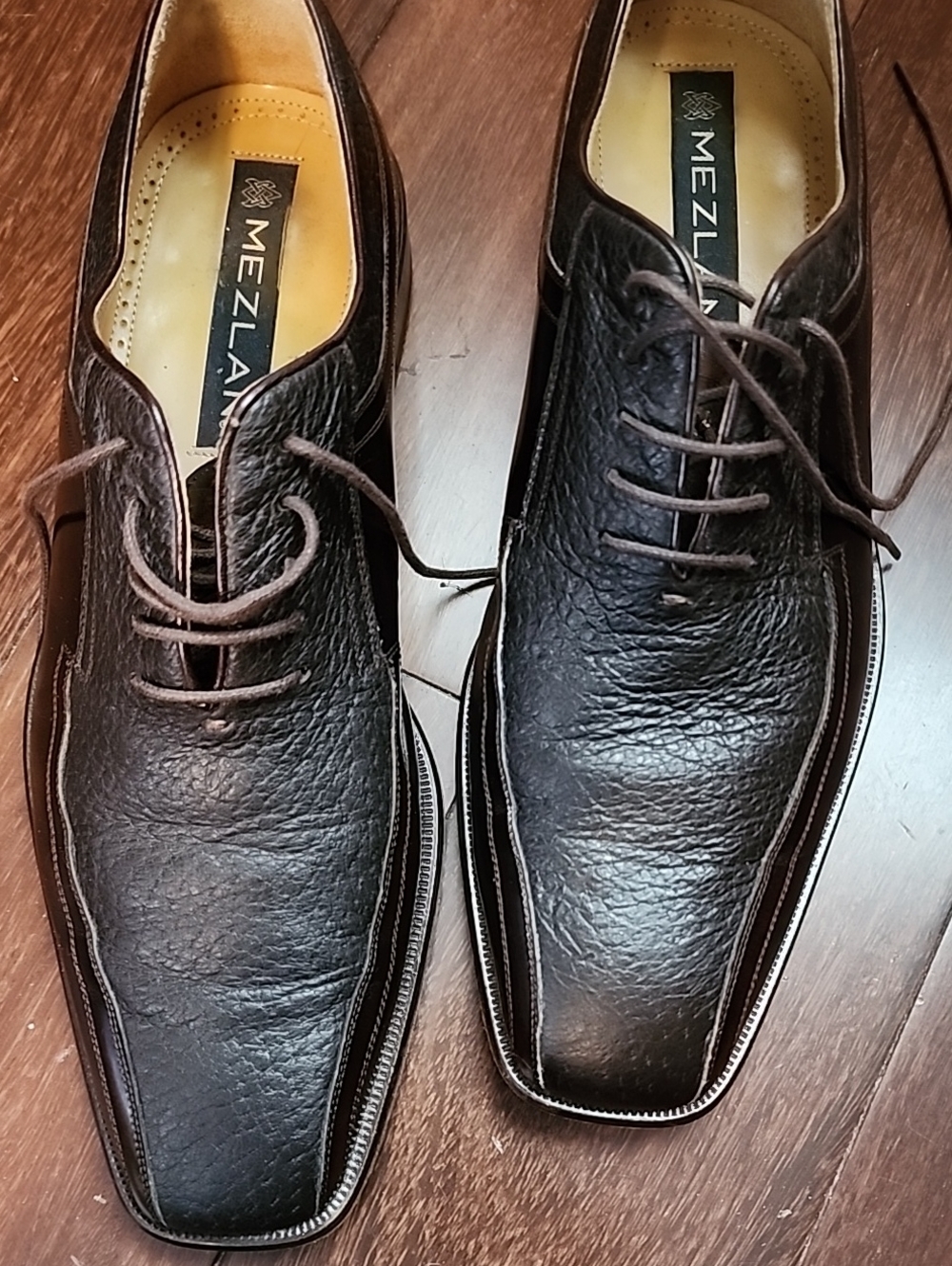 Mezlan Mozart Split Toe Derby Brown Pebble Grain 9.5M